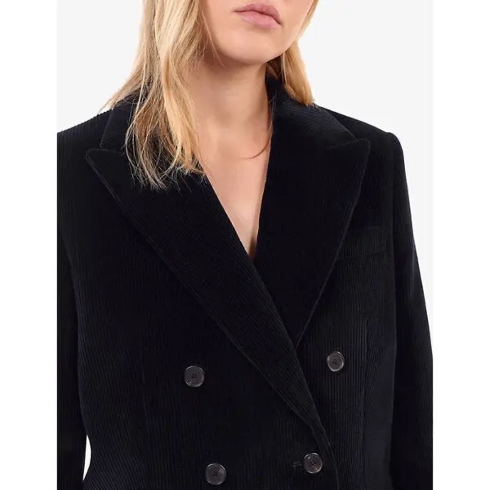🖤 NWT The Kooples Double-Breasted Black Corduroy Suit Jacket | $615 Retail! - Picture 3 of 10